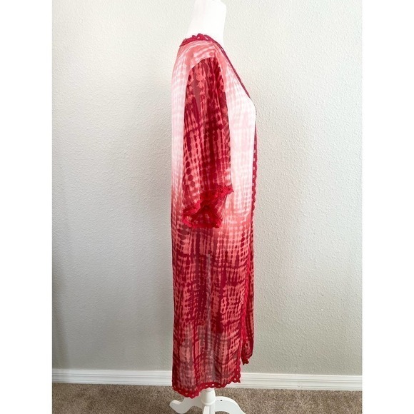 Nwt LuLaroe Chloe Red Gradient Lace Long Open Front Kimono Cardigan S - Picture 4 of 6